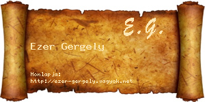 Ezer Gergely névjegykártya