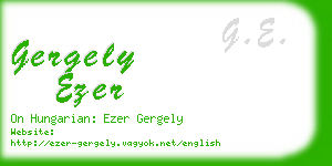 gergely ezer business card